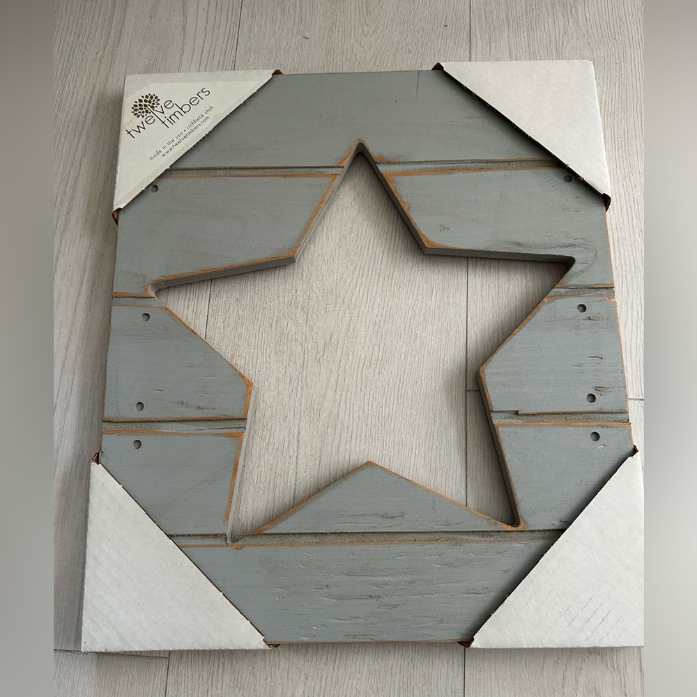 New Twelve timbers wooden star wall décor